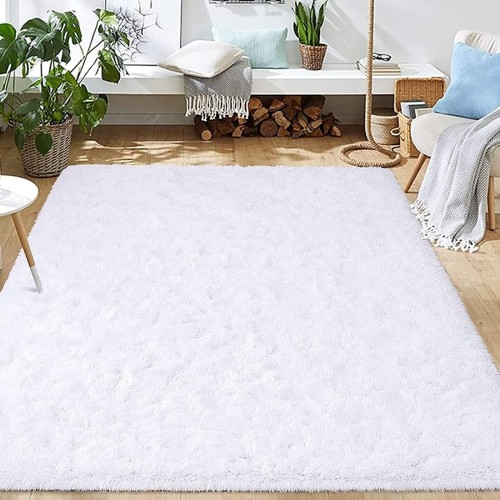 Dywan do salonu biały shaggy 120x170 cm