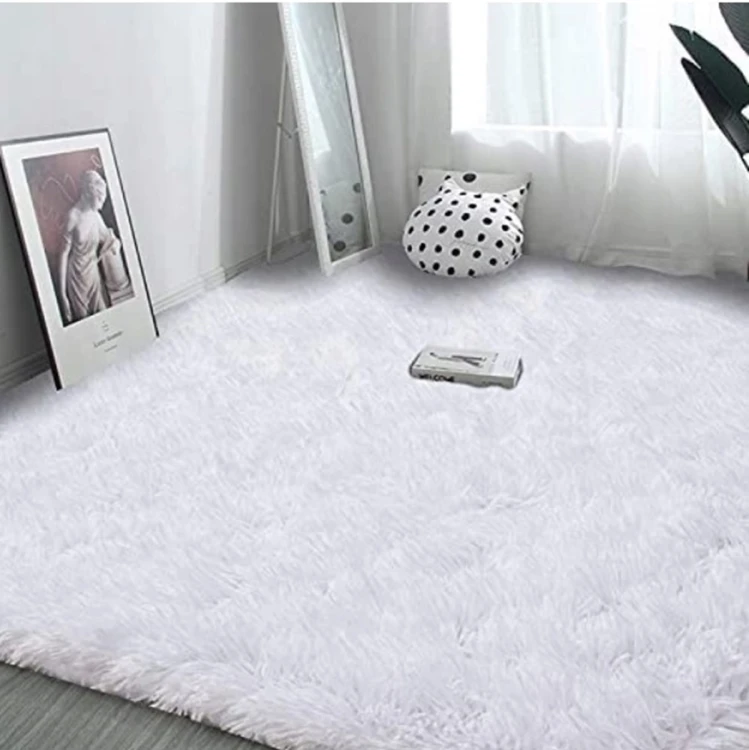 Dywan do salonu biały shaggy 80x140 cm
