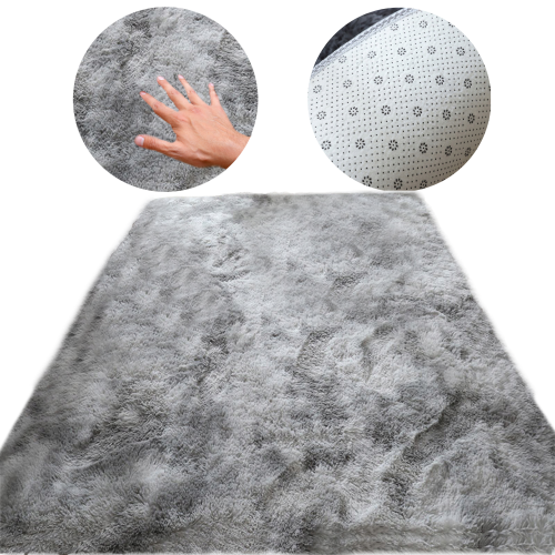 Dywan do salonu jasnoszary shaggy 140x200 cm